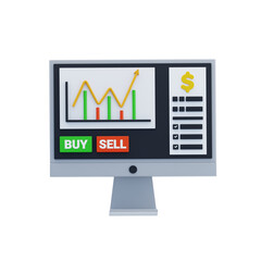 Poster - 3D Buy and Sell Market Fluctuation
