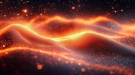 Wall Mural - Business deal shown as two digital waves merging into one smooth line clean field full HD,generative ai illustration