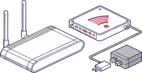 Aufkleber - wireless router vector icon on white background