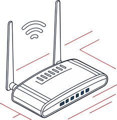 Aufkleber - wireless router vector icon on white background