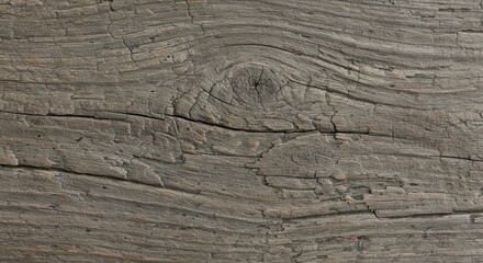 Leinwandbilder - Detailed texture of weathered wood with knot and cracks closeup