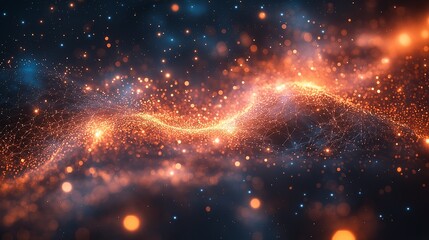 Wall Mural - Nanotechnology concept with abstract microscopic bots clean and clear space,generative ai illustration
