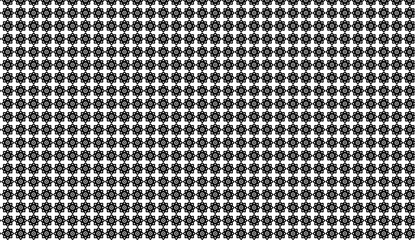 Poster - Intricate black shapes repeating on a white background, forming a seamless pattern ideal for backgrounds, textiles, and decorative designs