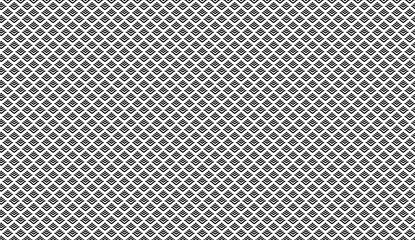 Poster - Seamless geometric pattern forming a diamond shaped grid with curved lines, ideal for backgrounds, textures and textile prints