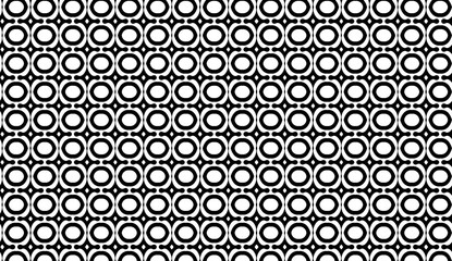 Poster - Black and white geometric seamless vector pattern creating an optical illusion effect, ideal for backgrounds, textures and textile prints