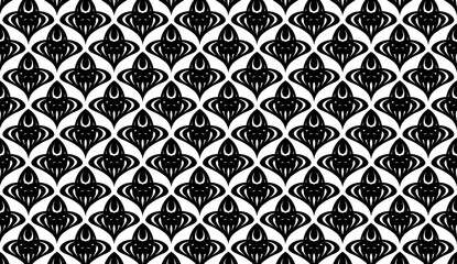 Poster - Seamless pattern forming an elegant vintage decorative background, ideal for textiles, packaging, and interior design