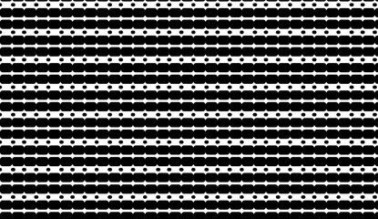 Poster - Seamless geometric monochrome halftone pattern creating an optical illusion of horizontal lines and dots