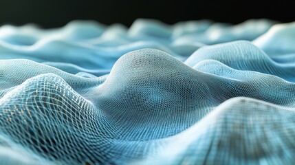 Poster - A 3D abstract composition of big data waves, showcasing real-time processing and predictive modeling