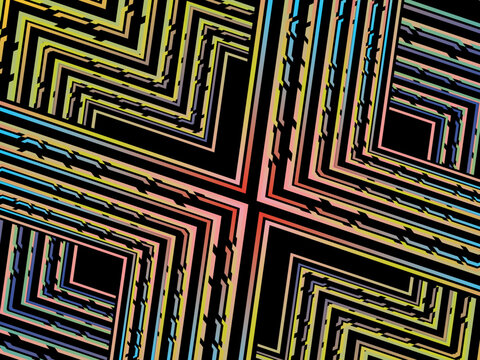 Colorful lines on black background. Vector minimal line background with text for social media covers, headers, etc.	
