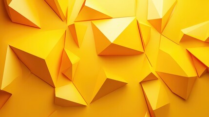 Poster - A bold yellow geometric background with sharp, angular shapes creating an energetic composition