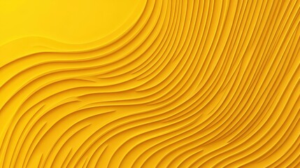 Poster - A bright yellow geometric background with intersecting curved lines forming an elegant abstract pattern