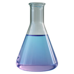 Poster - colorful chemistry experiment with liquid in laboratory flask, isolated on transparent background.