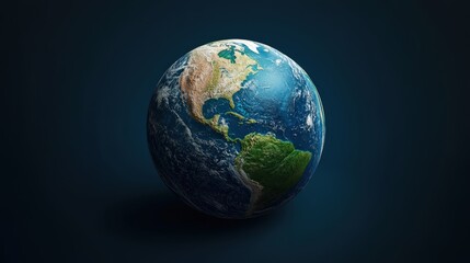 Poster - A classic Earth icon with a deep blue ocean and realistic green and brown landmasses.