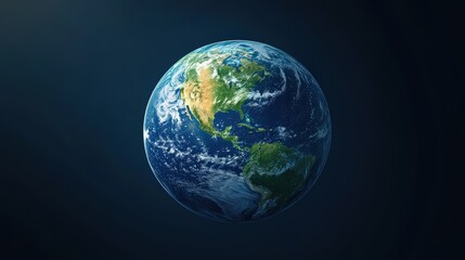 Poster - A classic Earth icon with a deep blue ocean and realistic green and brown landmasses.