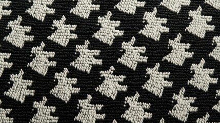 Poster - A classic houndstooth pattern in black and white, creating a timeless and stylish fashion-inspired design.