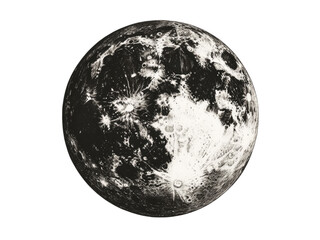 detailed lunar surface: a high-resolution monochrome image of the moon's craters and maria