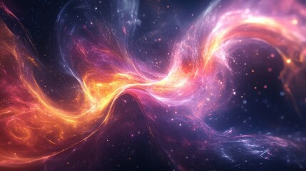 Poster - A cosmic abstract energy field with flowing magnetic waves