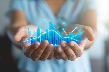 Poster - Growth, Success, and Financial Charts in Hands