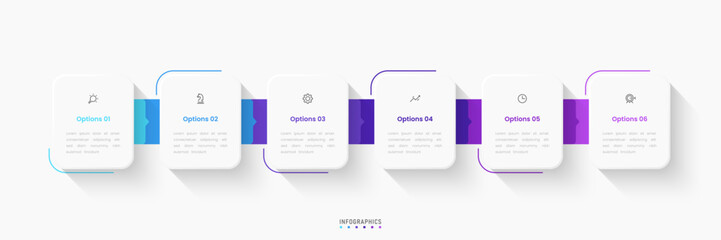 Wall Mural - vector infographic label design template with icons and 6 options or steps. can be used for process 