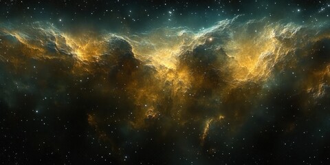 giant glowing cosmic nebula in deep space with star field background panoramic spherical environment