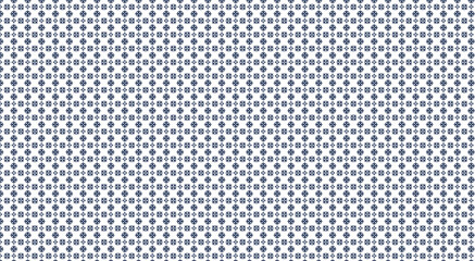 Poster - Dark blue geometric shapes repeating on white background creating a seamless pattern