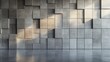 © Arwin - Concrete wall with protruding blocks casting light and shadows