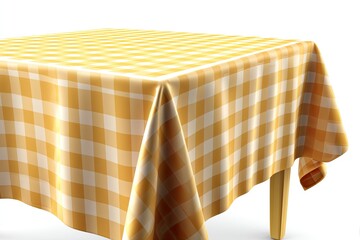 Leinwandbilder - Yellow checkered tablecloth