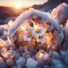 quartz quietude serene crystalline landscape