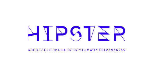 Aufkleber - Font alphabet, letters from A to Z and numbers from 0 to 9, vector illustration 10EPS.