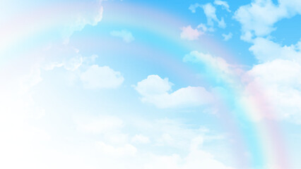 Wall Mural - clouds in blue sky photo. rainbow blue sky background.