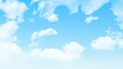 Aufkleber - Clouds in blue sky photo. Blue sky with white clouds. Vector art