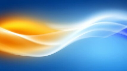 Leinwandbilder - Elegant abstract waves in blue and orange hues create a serene and calming atmosphere for relaxation and creativity