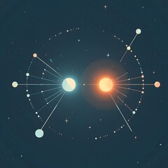 Wall Mural - celestial dance of planets and stars showcases cosmic beauty in dark space