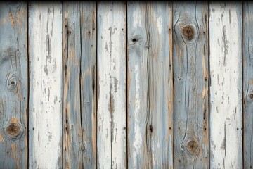Aufkleber - Rustic faded white wooden texture with natural grain and knots in soft lighting