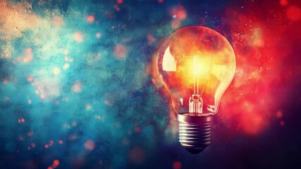 Poster - Illuminating Idea: A bright lightbulb radiates energy, suggesting a spark of innovation, creativity, and the power of ideas.