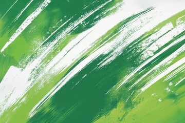 Poster - A vibrant green canvas showcasing chic white lines and bold brush strokes ideal for contemporary design endeavors