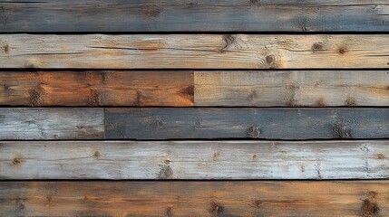Aufkleber - Rustic aged wooden planks texture background with natural brown and gray tones detailed grain patterns weathered surface vintage wood floor