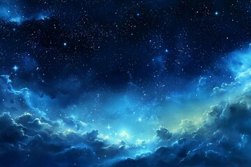 Wall Mural - A dark fantasy artwork depicting a nebula and starry sky.