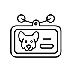 Poster - Dog id tag pet identification card with corgi breed for animal safety and information display