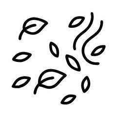 Poster - Falling leaves vector illustration, autumn leaf fall drawing, simple leaf outline design element vector