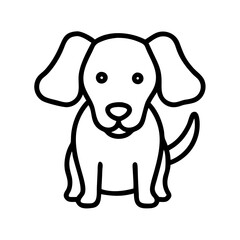 Poster - Cute puppy dog drawing vector illustration for kids coloring pages and graphic design projects