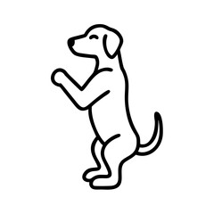 Poster - Standing dog outline drawing vector illustration cute puppy clip art pet animal design graphic icon