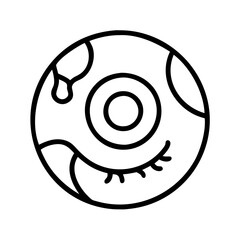 Poster - Cartoon eyeball vector graphic, halloween eye illustration, spooky eye clip art, creepy eye icon design