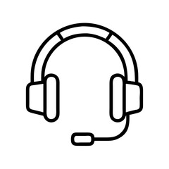 Poster - Headset icon vector illustration, call center support, customer service, microphone, audio, device