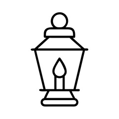 Poster - Vector illustration of a vintage lantern lamp icon candlelight design for graphic assets