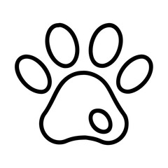 Poster - Paw print vector illustration, animal footprint, pet paw outline, dog paw, cat paw, black and white