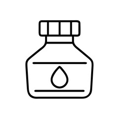 Poster - Isolated black ink bottle vector illustration for calligraphy and drawing design element icon