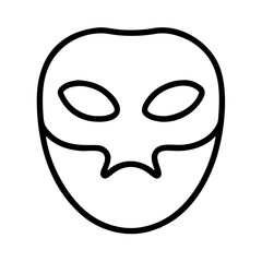 Poster - Halloween mask outline vector, masquerade party mask, face mask template, costume mask design vector