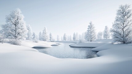 Poster - Virtual Nature, a snowy tundra where frost forms geometric data patterns, frozen lakes reflecting holographic constellations, ethereal and otherworldly, stunningly atmospheric, ultra-realistic