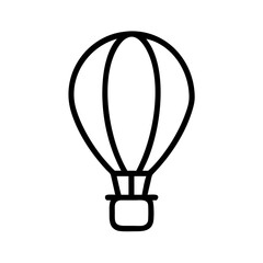 Poster - Hot air balloon ride vector icon illustration, travel and adventure concept, isolated design